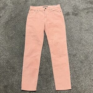 Garnet Hill Pink Thin Wale Corduroy Women's Pants Size 6 High Rise Straight Leg